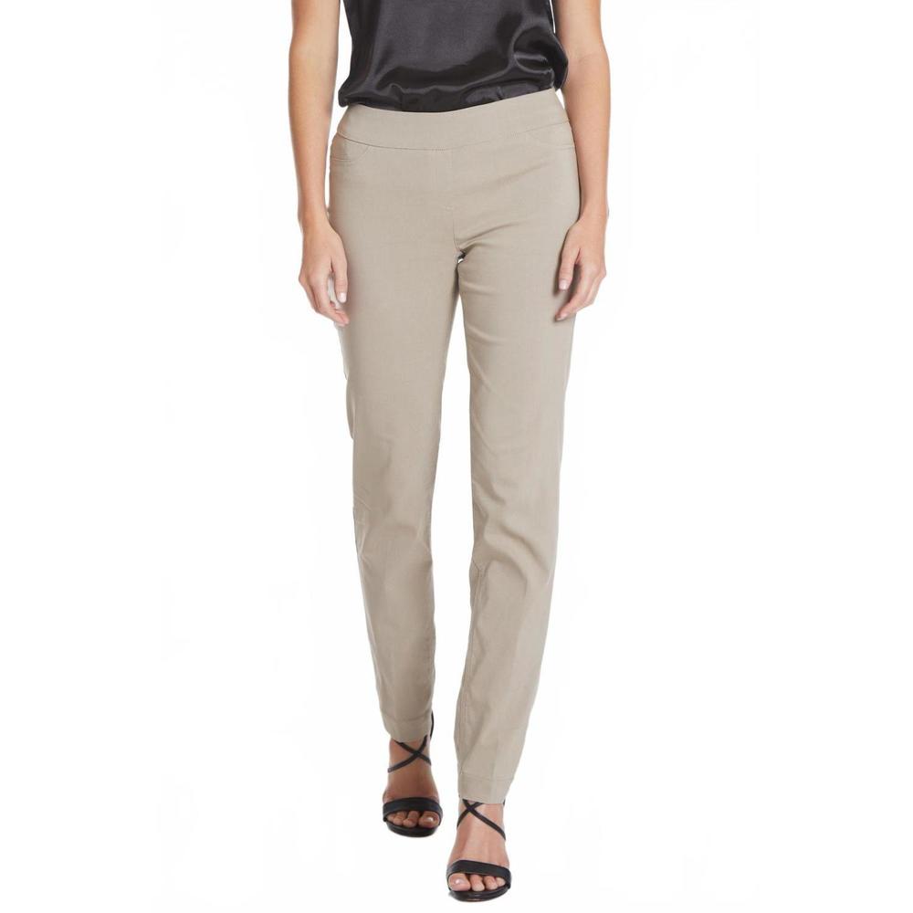 NEW SLIMSATION BY MULTIPLES pull-on narrow leg pants in stone